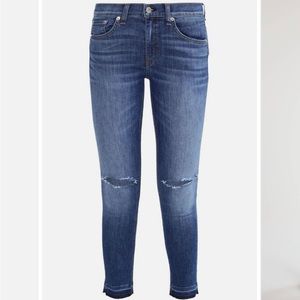 RAG & BONE - Dark Wash Ripped Raw Hem Skinny Stretch Jeans size 31